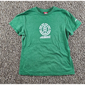 Vintage Y2K Element Skateboards Girls Sz XL Short Sleeve T Shirt Green White